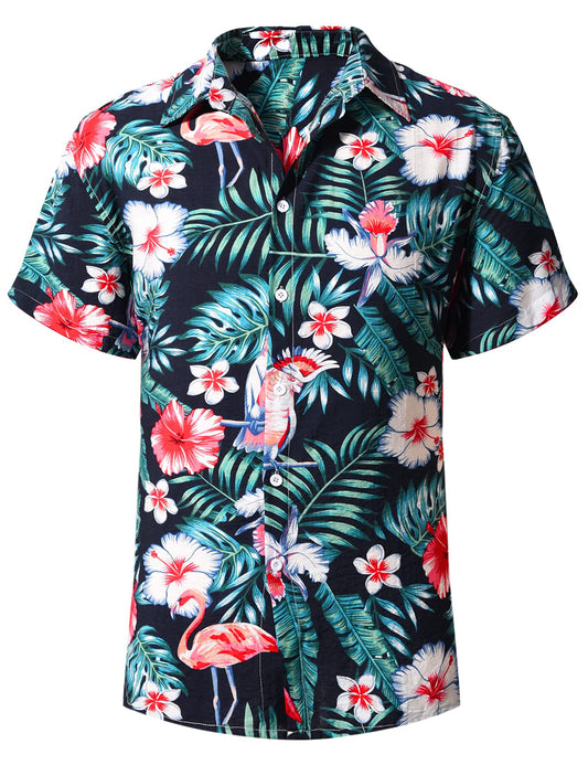 Men's Hawaiian floral aloha beach shirt