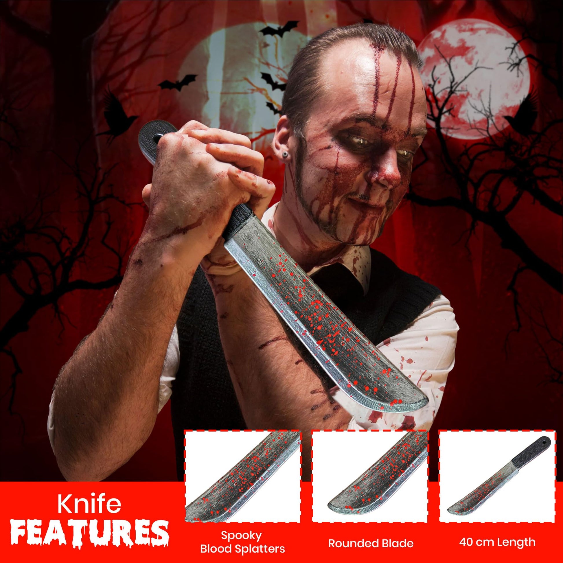 Butcher Halloween Costume Men with Apron - Fake Knife Prop - Fake (image 6)