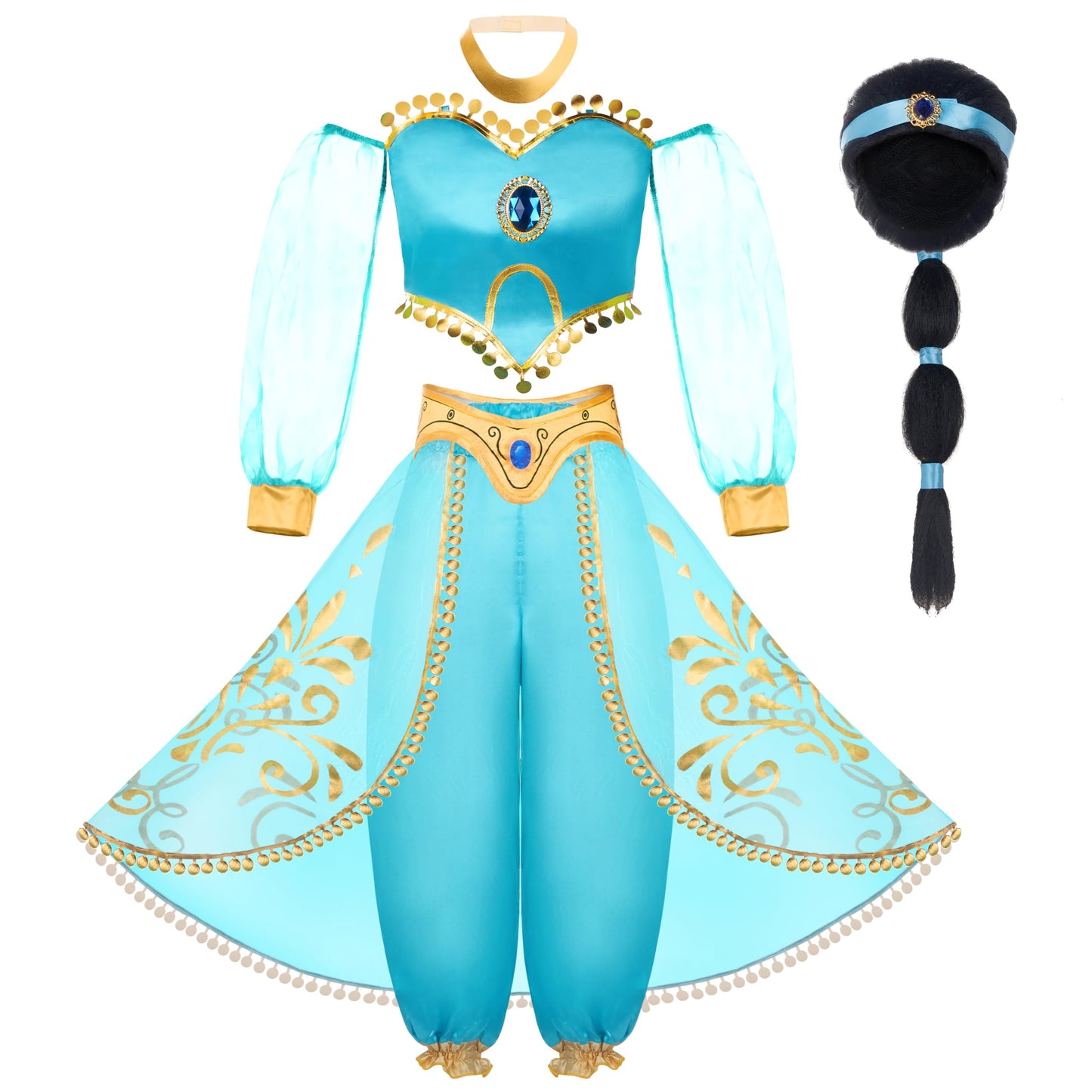 Spooktacular Creations Kids Costumes for Girls, Arabian Princess Costume, Girls Halloween Costume for Role Play Cosplay Parties-M