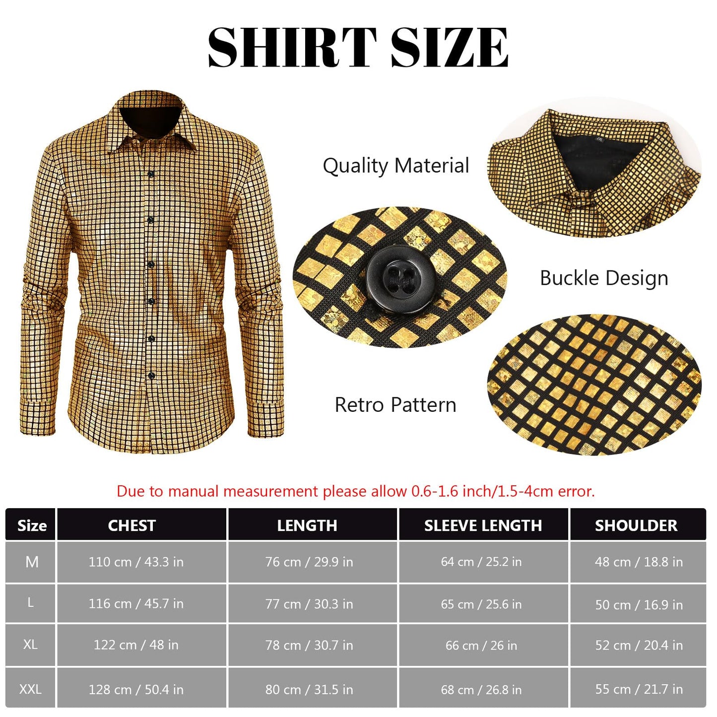 70s Outfits for Men Disco Outfit Retro Costume with Bell Bottom (image 3)