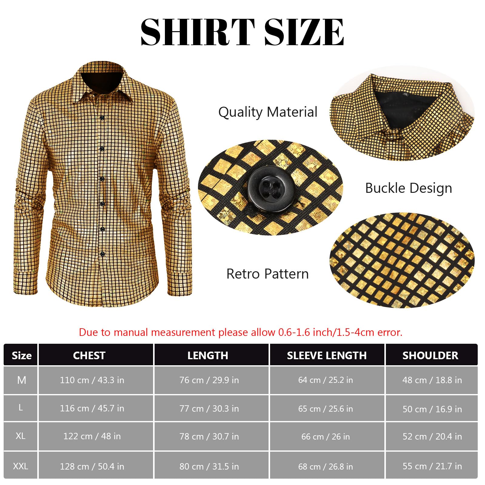 70s Outfits for Men Disco Outfit Retro Costume with Bell Bottom (image 3)