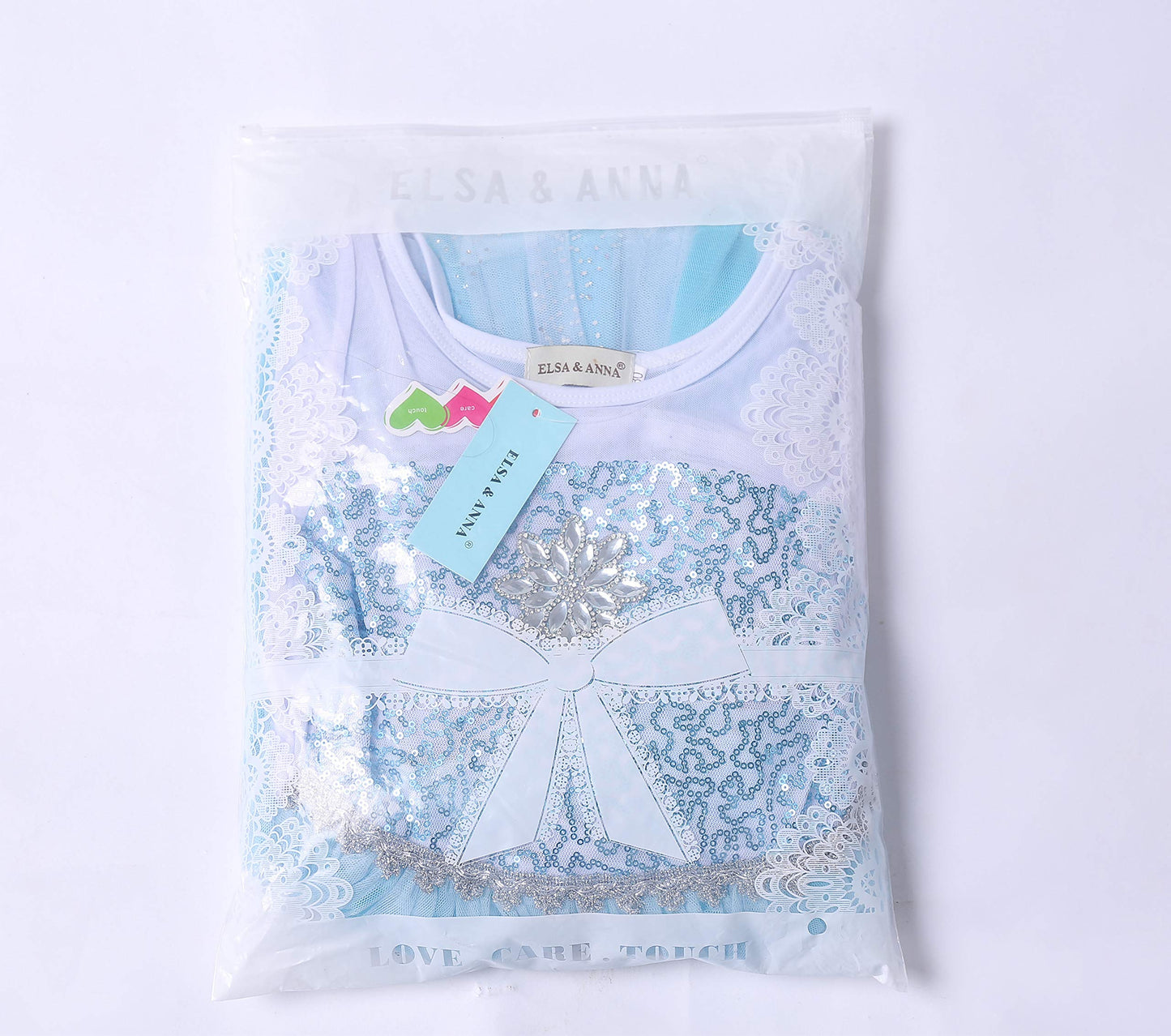 UK ELSA & ANNA® Girls Fancy Dress Snow Queen Princess Dress Halloween Costume UK-FR314 - 7-8 years ( size code : 50)