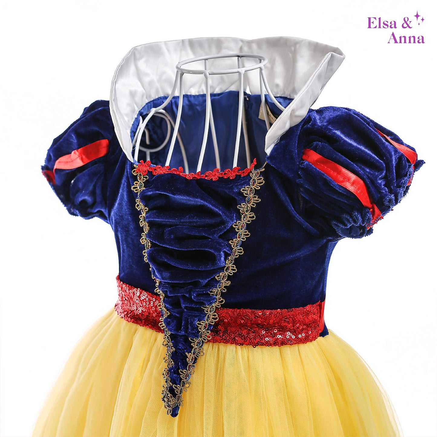 ELSA & ANNA Princess Costumes for Girls - Snow Queen Fancy Dress for Girls - Princess Dress Up - Girls Fancy Dress for Parties, Birthdays, Cosplay & Halloween - Fancy Dress Girls - 6-7 Years SNWYEL04