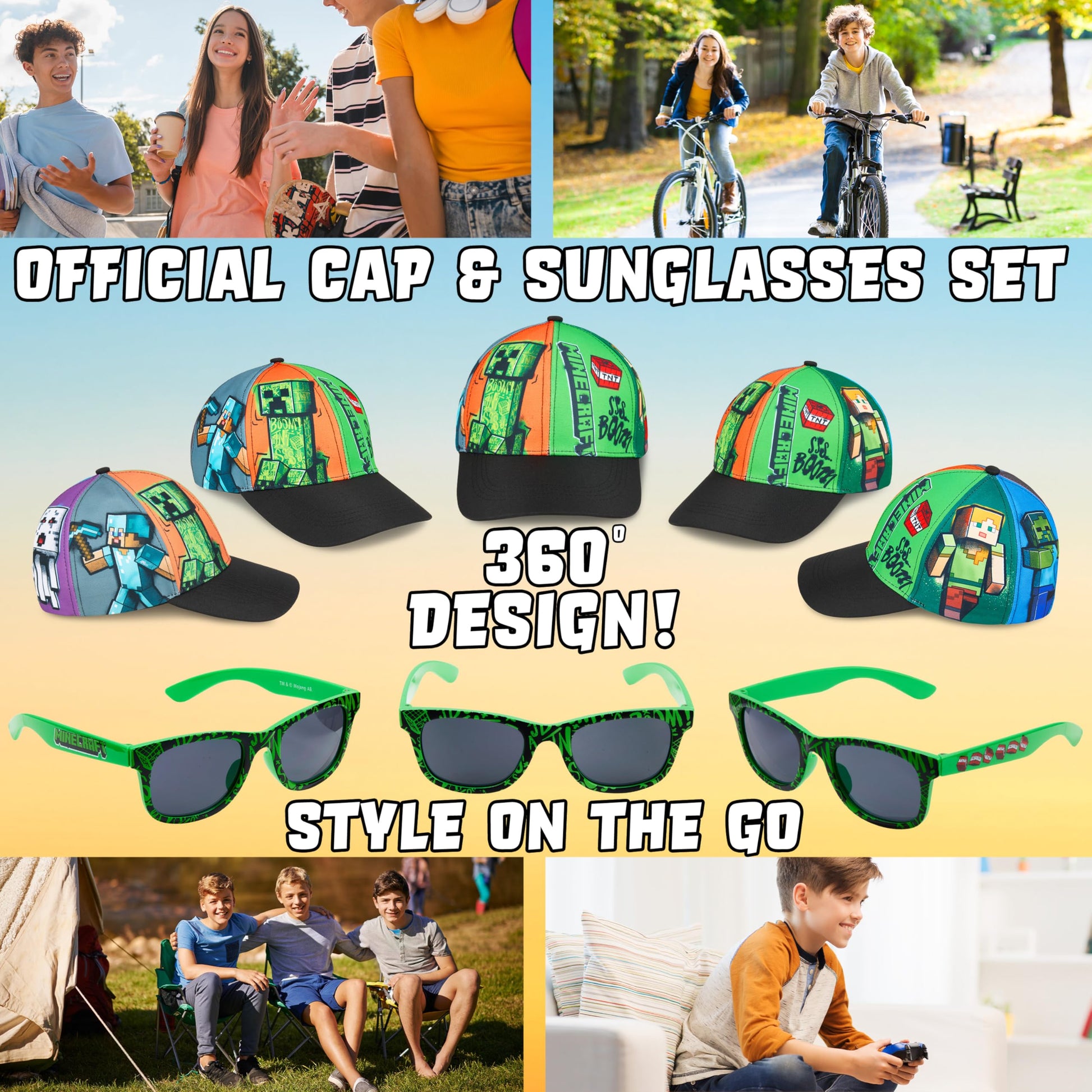 Sunglasses Baseball Cap Set Creeper Adjustable Boys Hat 100% Uv (image 2)