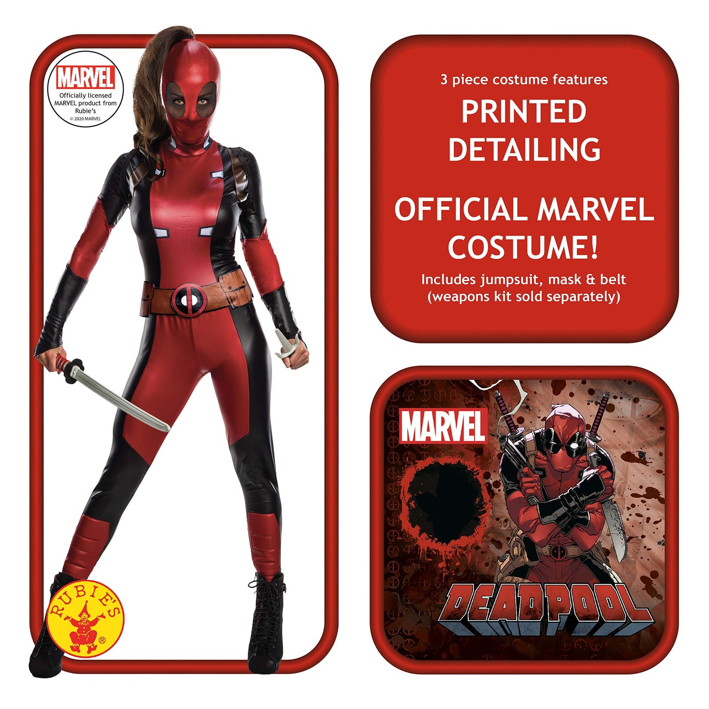 Rubie's Deadpool Fancy Dress - Women - Multicolour - S Halloween