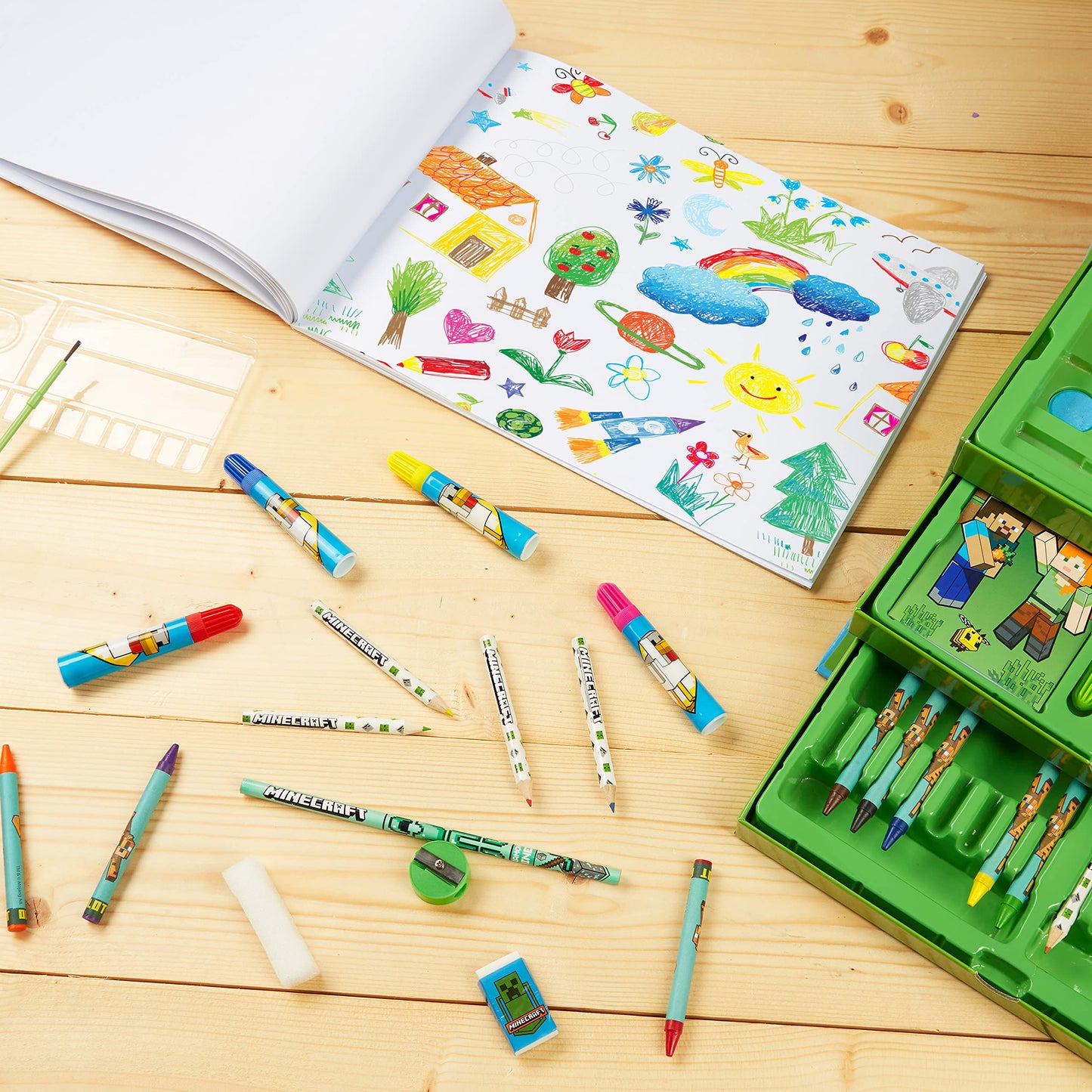 Art Supplies Set with Colouring Pencils Felt Tip Pens Watercolour (image 3)