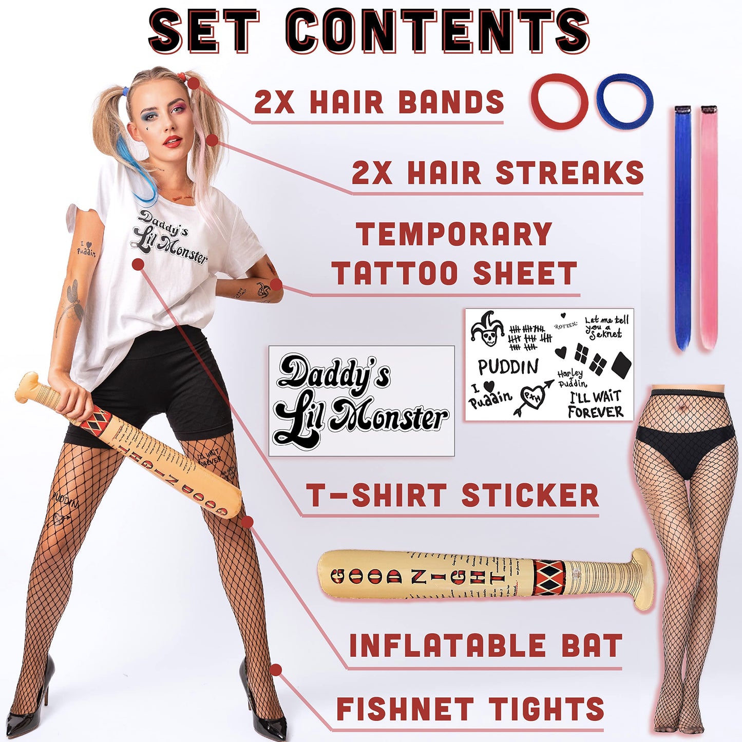 8pcs Costume - Halloween Costumes For Women - One Size Fits All Adults & Teens - 2025 Trending Costume - UK Based Brand