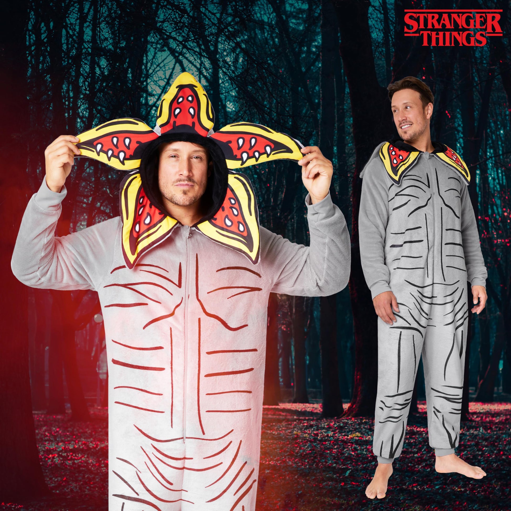 Fleece Onesie for Adults Teens Hooded Zip Up Lounge Wear S-2xl (image 2)