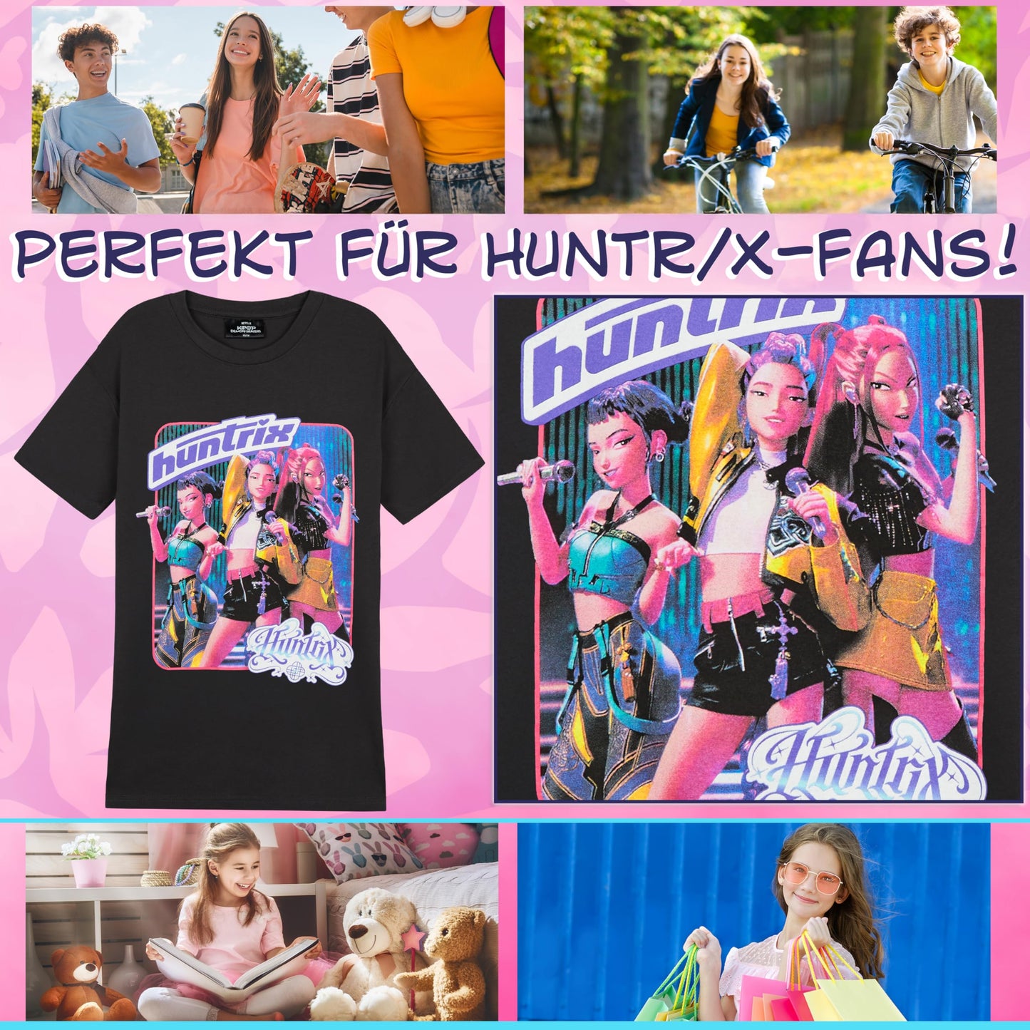 Official Huntrix T-Shirt for Girls Teens - Crew Neck Cotton T-Shirt