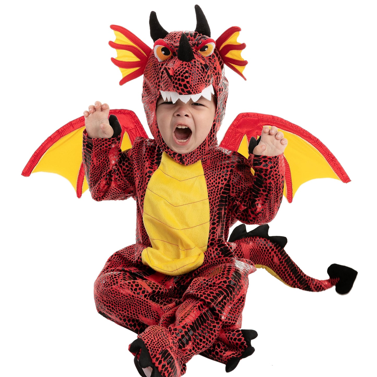 Spooktacular Creations Child Dragon Costume for Halloween Trick or Treating Dinosaur Dress-up Role Playing (Red)