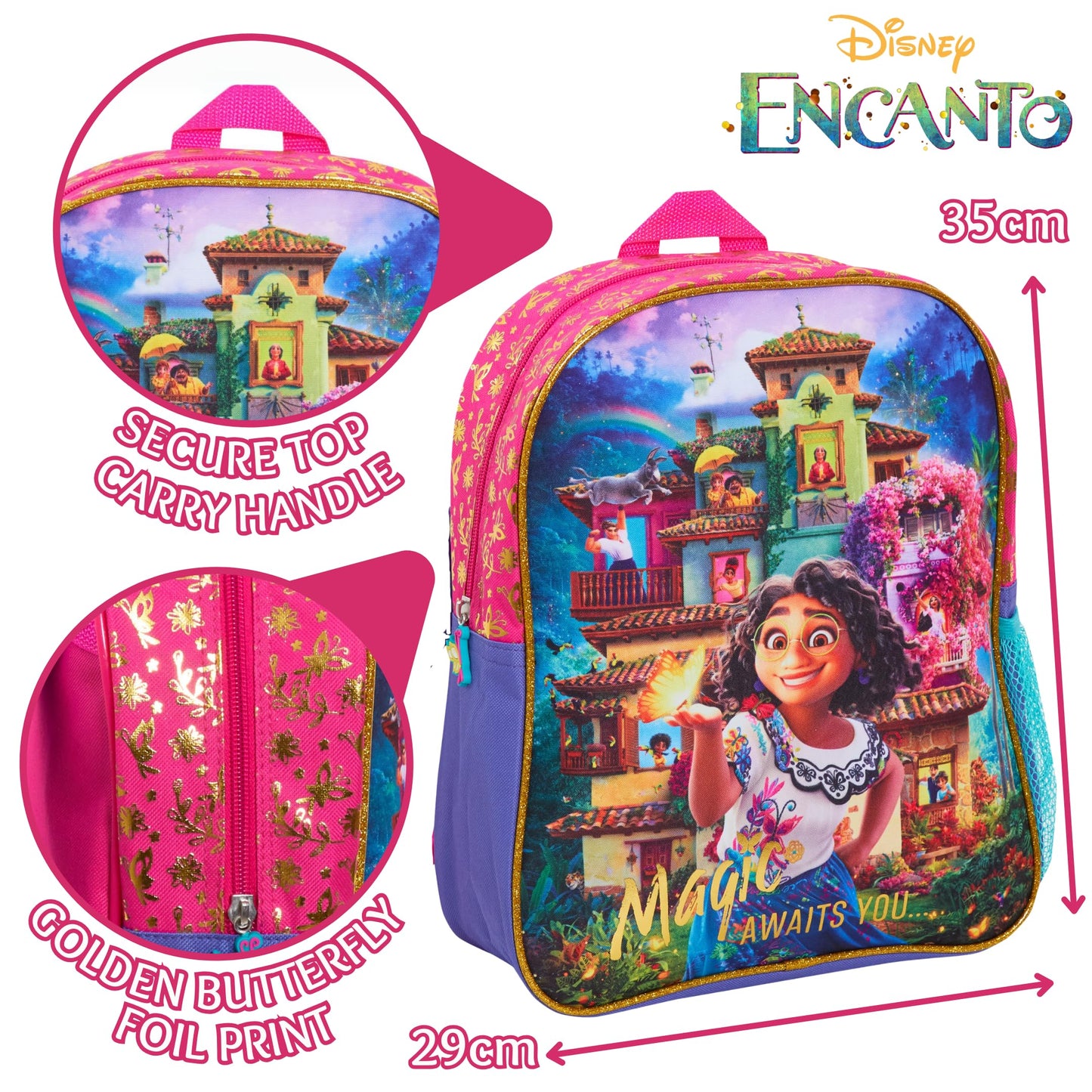 Disney Encanto Backpack for Girls Mirabel School Nursery Rucksack Lunch Bag Back to School Kindergarden