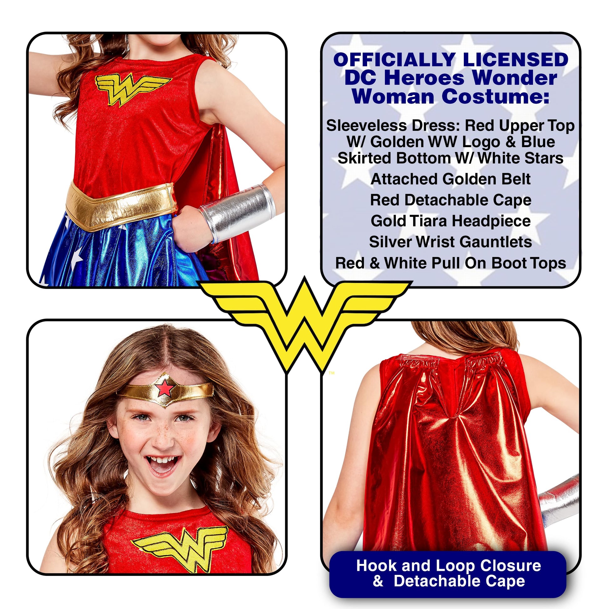 Official Deluxe Wonder Woman Fancy Dress - Children Costume (image 2)