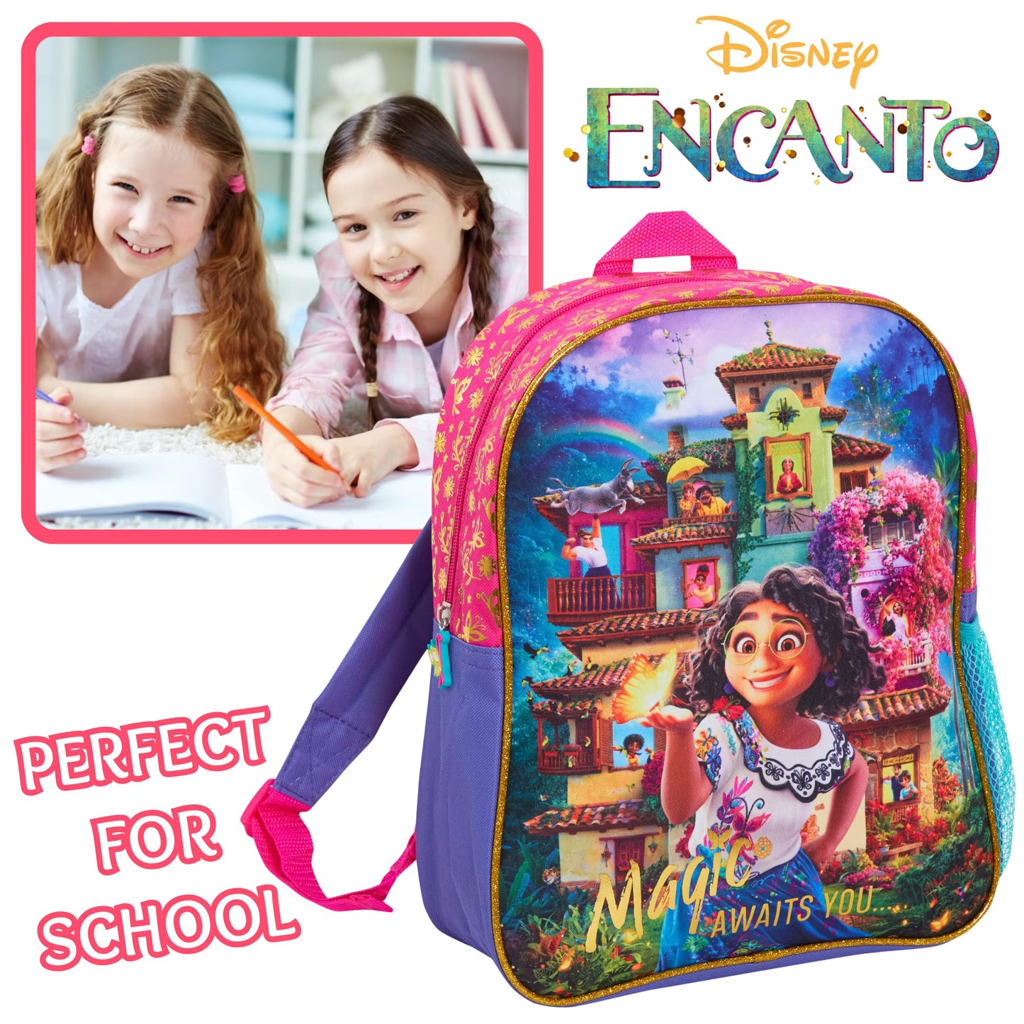 Disney Encanto Backpack for Girls Mirabel School Nursery Rucksack Lunch Bag Back to School Kindergarden