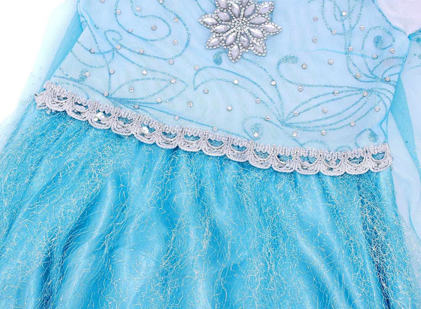 AmzBarley Princess Costumes for Girls Themed Party Dressing up Clothes Snow Queen Costume Kids Cosplay World Book Day Fancy Dress up Age 3-4 Years 110
