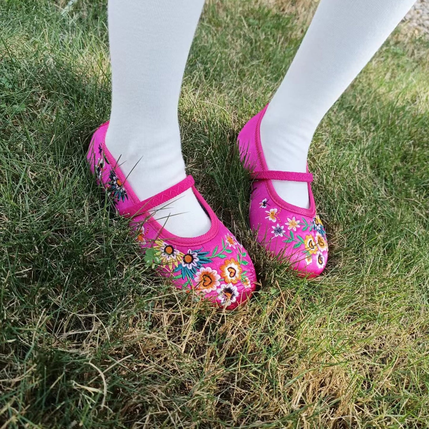 Encanto Mirabel Isabela Madrigal Shoes for Girls Halloween Cosplay Costume Dress Up Outfit Embroidery Mary-Jane Ballerina Flats Shoes Pink