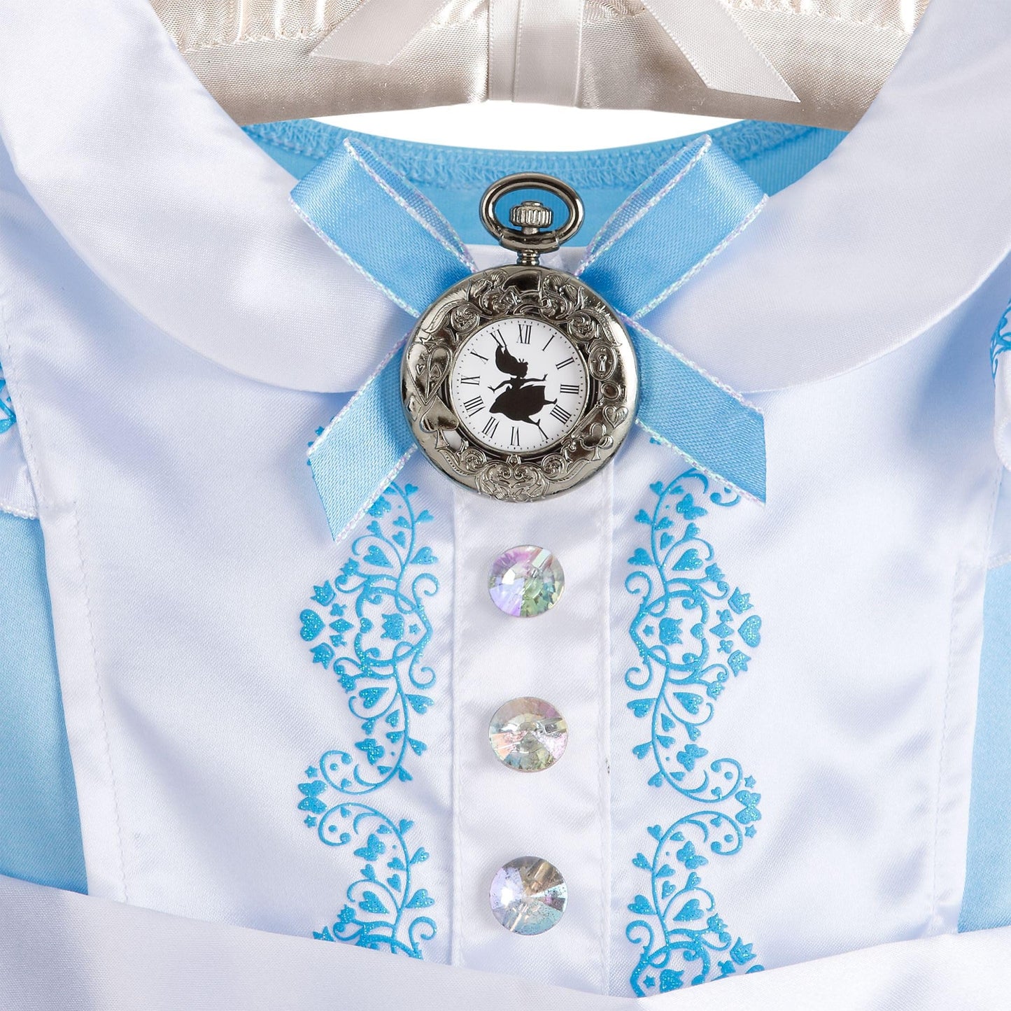 Disney Store Official Alice in Wonderland Costume for Kids – Satin Alice Dress with Classic White Apron and Puff Sleeves