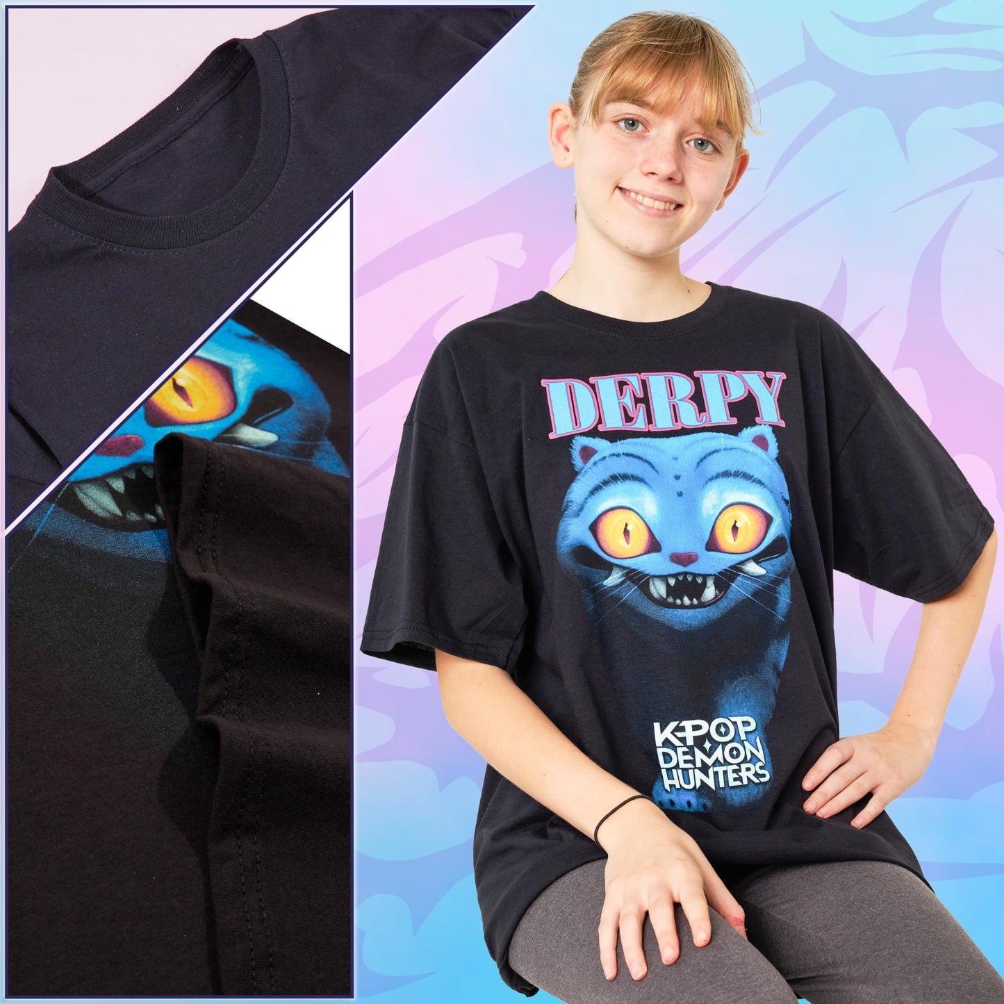 Official Derpy Tiger T-Shirt for Girls Teens - Soft Cotton Crew