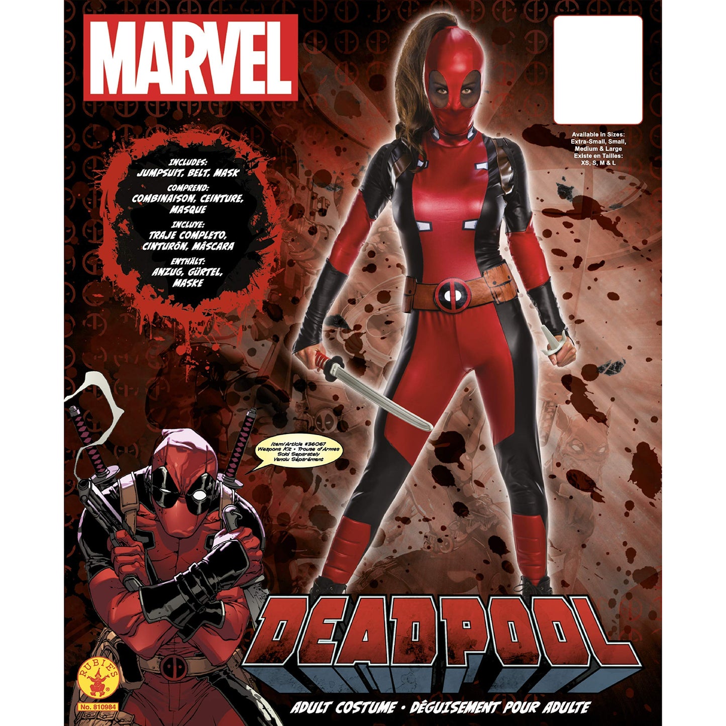 Rubie's Deadpool Fancy Dress - Women - Multicolour - S Halloween