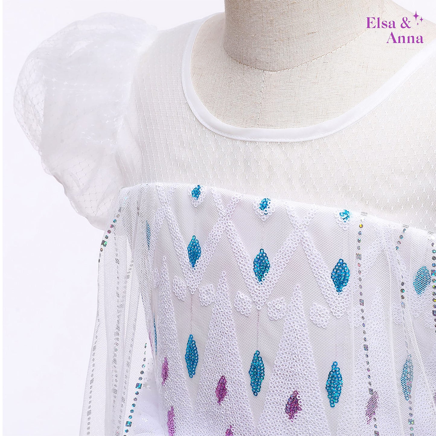 ELSA & ANNA Princess Costumes for Girls - Snow Queen Fancy Dress for Girls - Princess Dress Up - Girls Fancy Dress for Parties, Birthdays, Cosplay & Halloween - Fancy Dress Girls - 3-4 Years EL2102