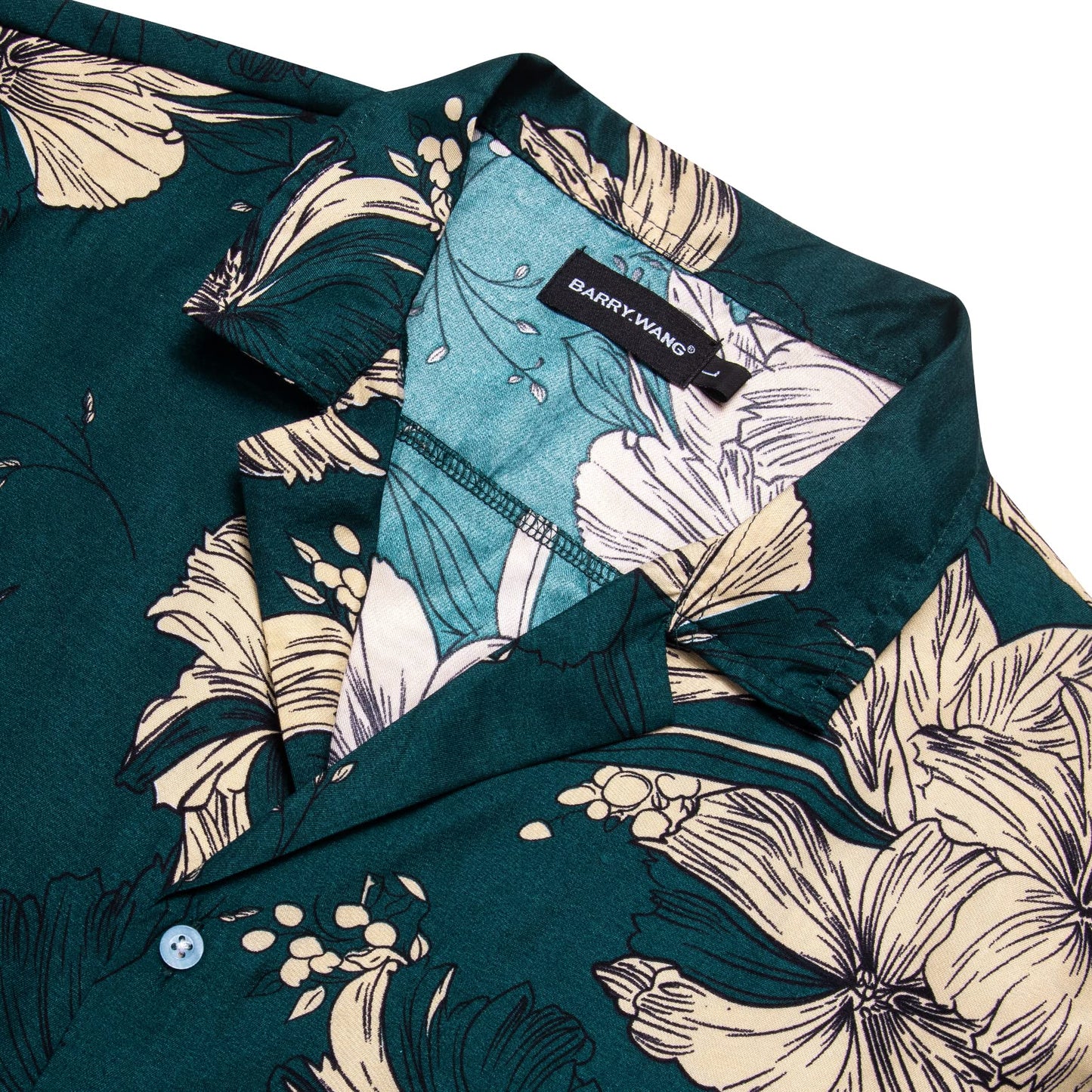 Mens Hawaiian Shirts Short Sleeve Summer Funky Floral Cuba-Neck