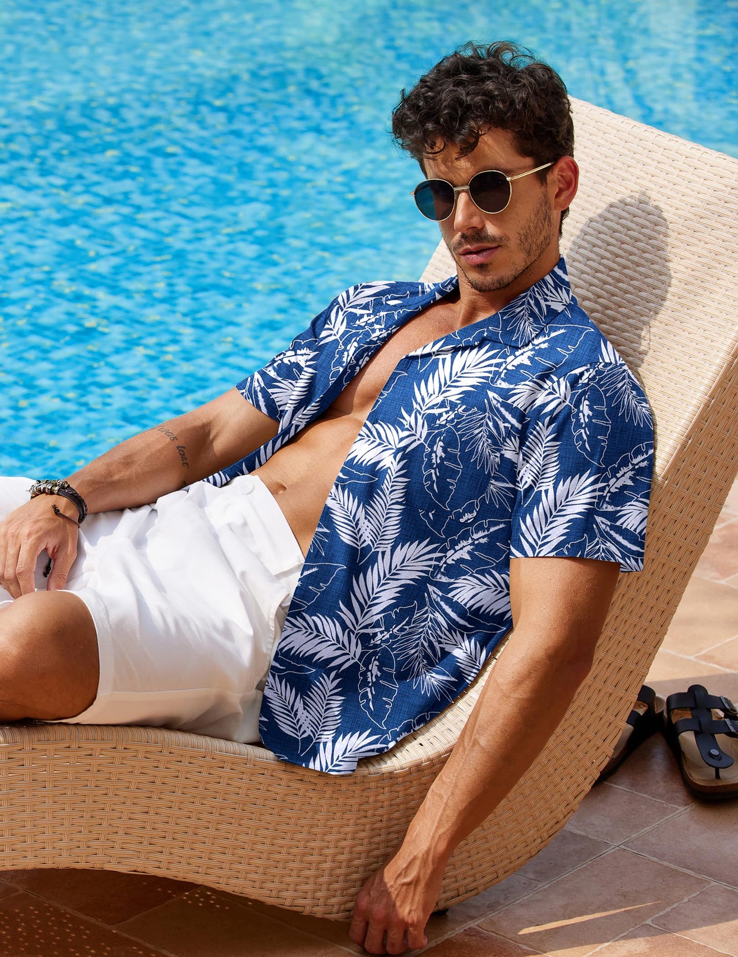 Hawaiian Shirt for Men Floral Beach Short Sleeve Shirt Mens Button