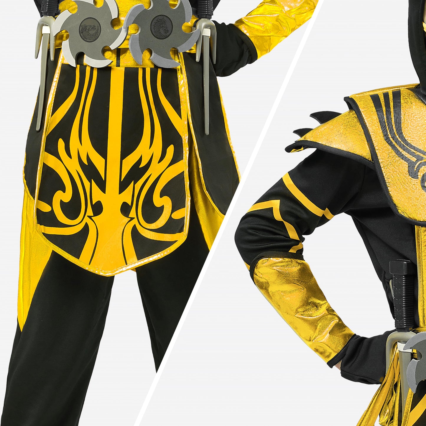 Spooktacular Creations Halloween dress up for Child Boy Golden Ninja costume (Large (10-12 yrs))