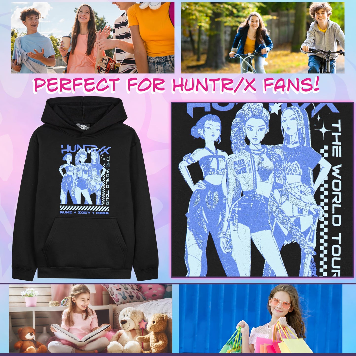 Official Huntrix Hoodies for Girls Teens - Hooded Sweatshirts