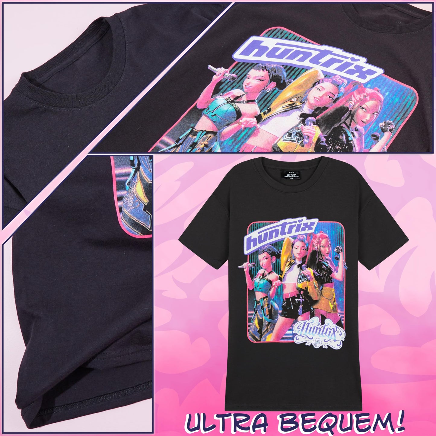 Official Huntrix T-Shirt for Girls Teens - Crew Neck Cotton T-Shirt
