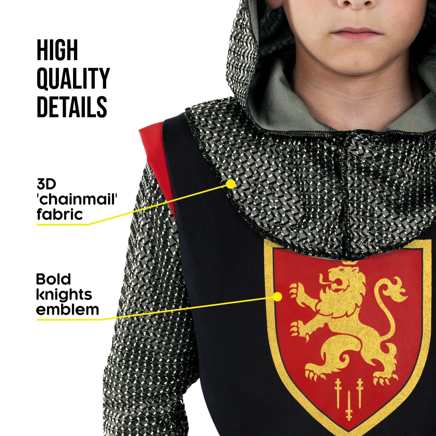 Morph Medieval Knight Costume For Boys, Knight Costume Kids, Halloween Costumes For Boys Warrior Costumes Kids XL