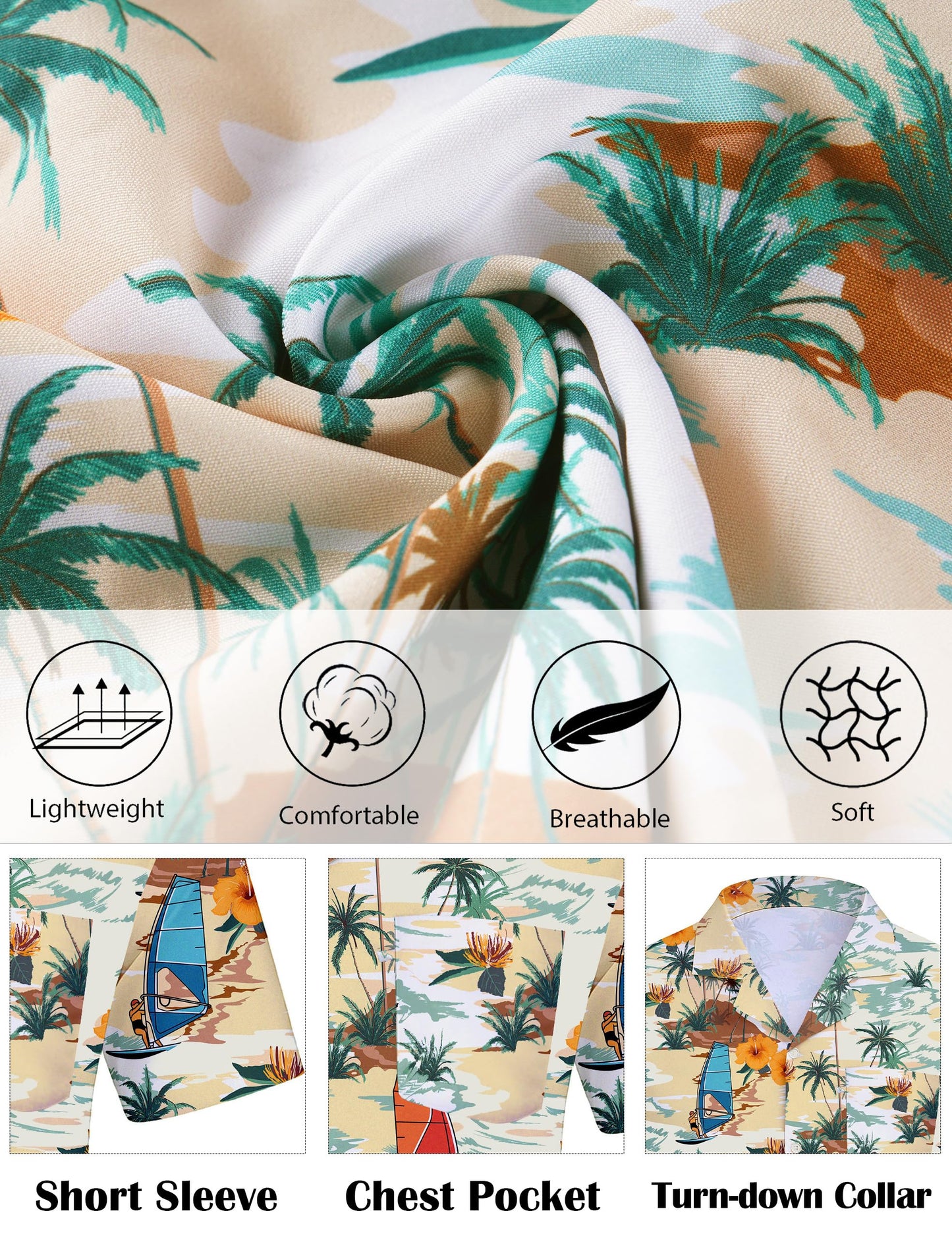 Men's Hawaiian Shirt Short Sleeve - Casual Button Down Shirts