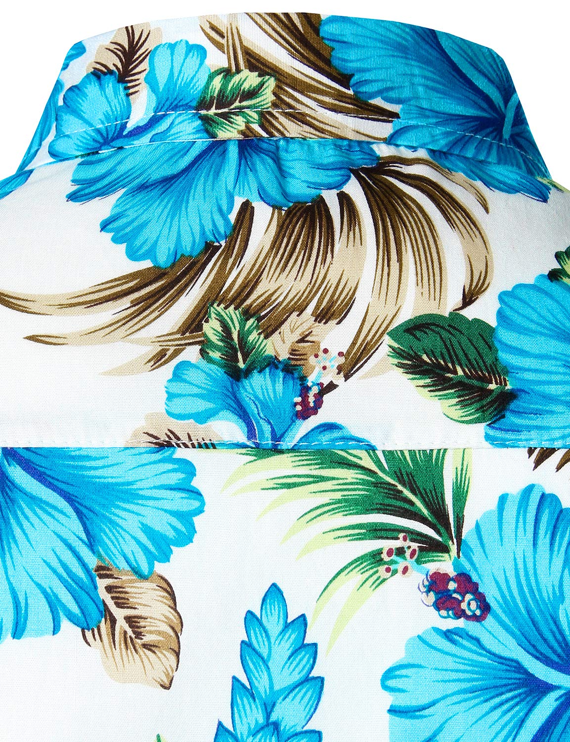 Men's Flower Casual Button Down Short Sleeve Hawaiian Shirt Uk-a335