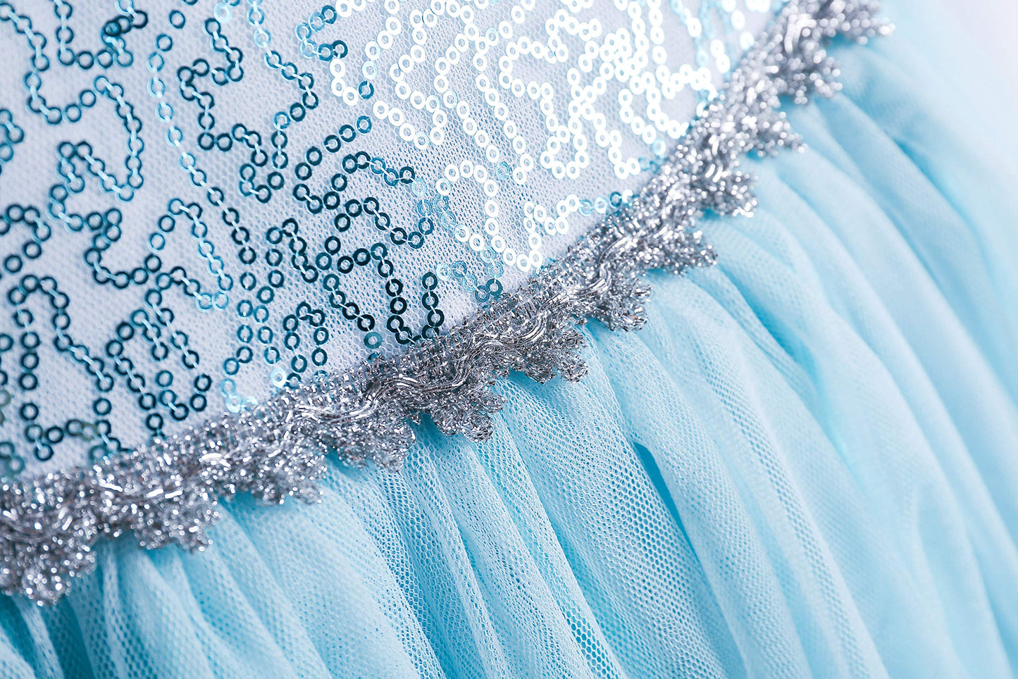 UK ELSA & ANNA® Girls Fancy Dress Snow Queen Princess Dress Halloween Costume UK-FR314 - 7-8 years ( size code : 50)