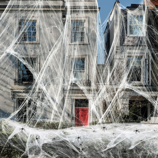 500g Halloween spider web covering 3000 square feet with 50 spiders