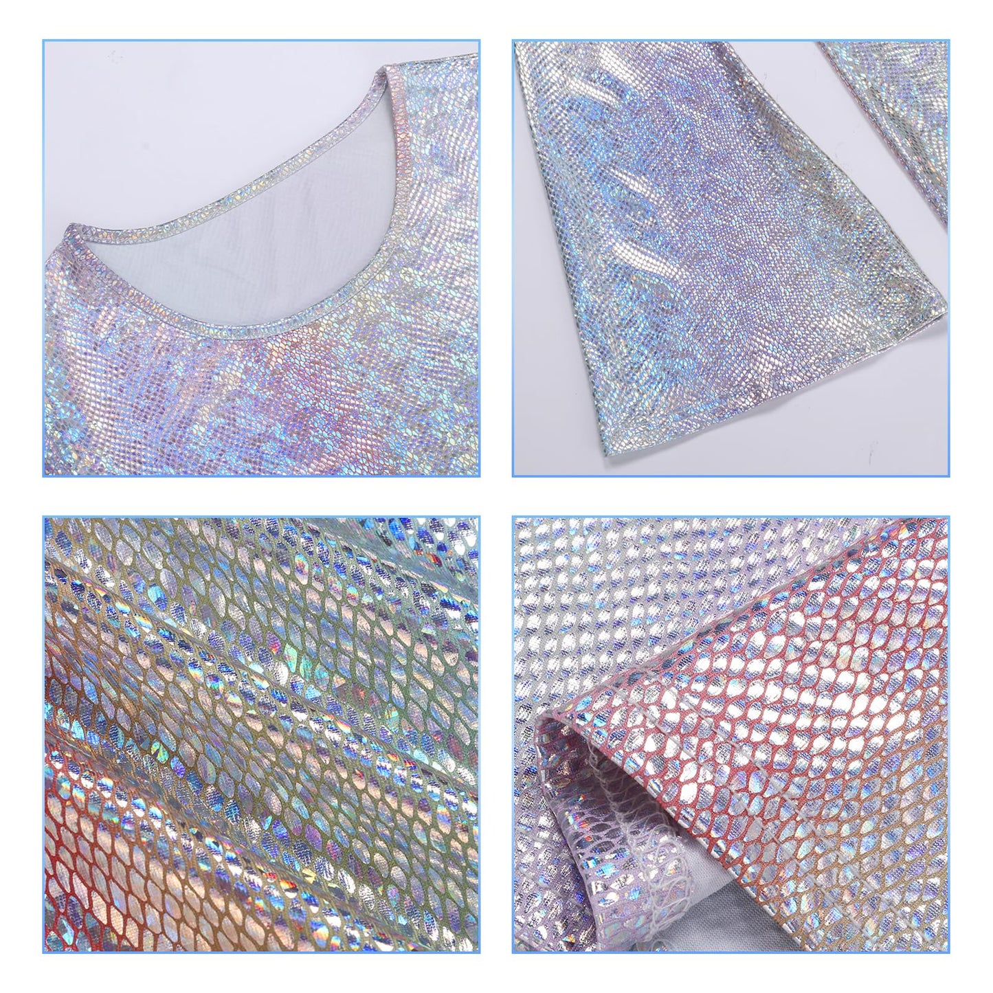 70s Disco Costume for Women - Disco Outfit Set with Sparkle Flare (image 6)