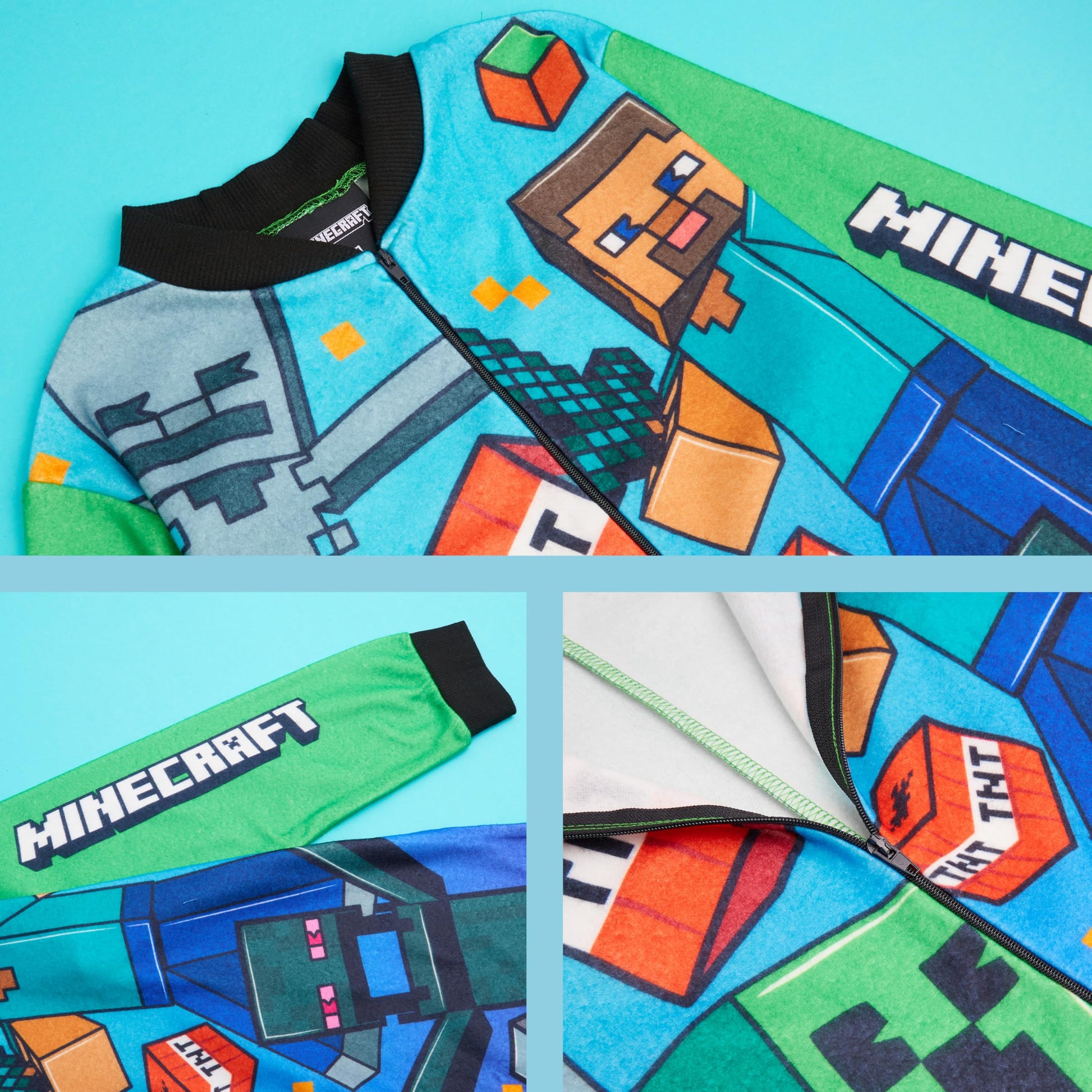Minecraft Onesies for Boys & Teens Yrs - Long Sleeved Fleece (image 5)
