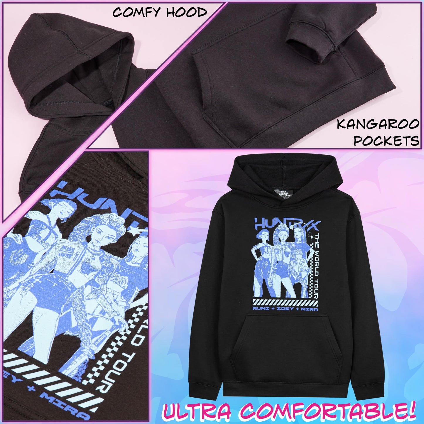 Official Huntrix Hoodies for Girls Teens - Hooded Sweatshirts