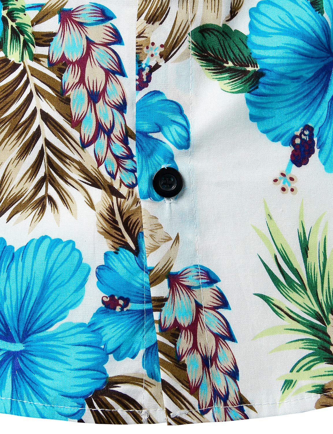 Men's Flower Casual Button Down Short Sleeve Hawaiian Shirt Uk-a335