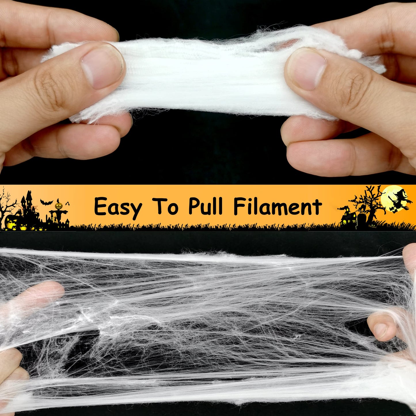 Cover 3000 Square Feet 500g Halloween Spider Web Stretchable Cobweb with 50 pcs Small Spiders Halloween Indoor Outdoor Decorations
