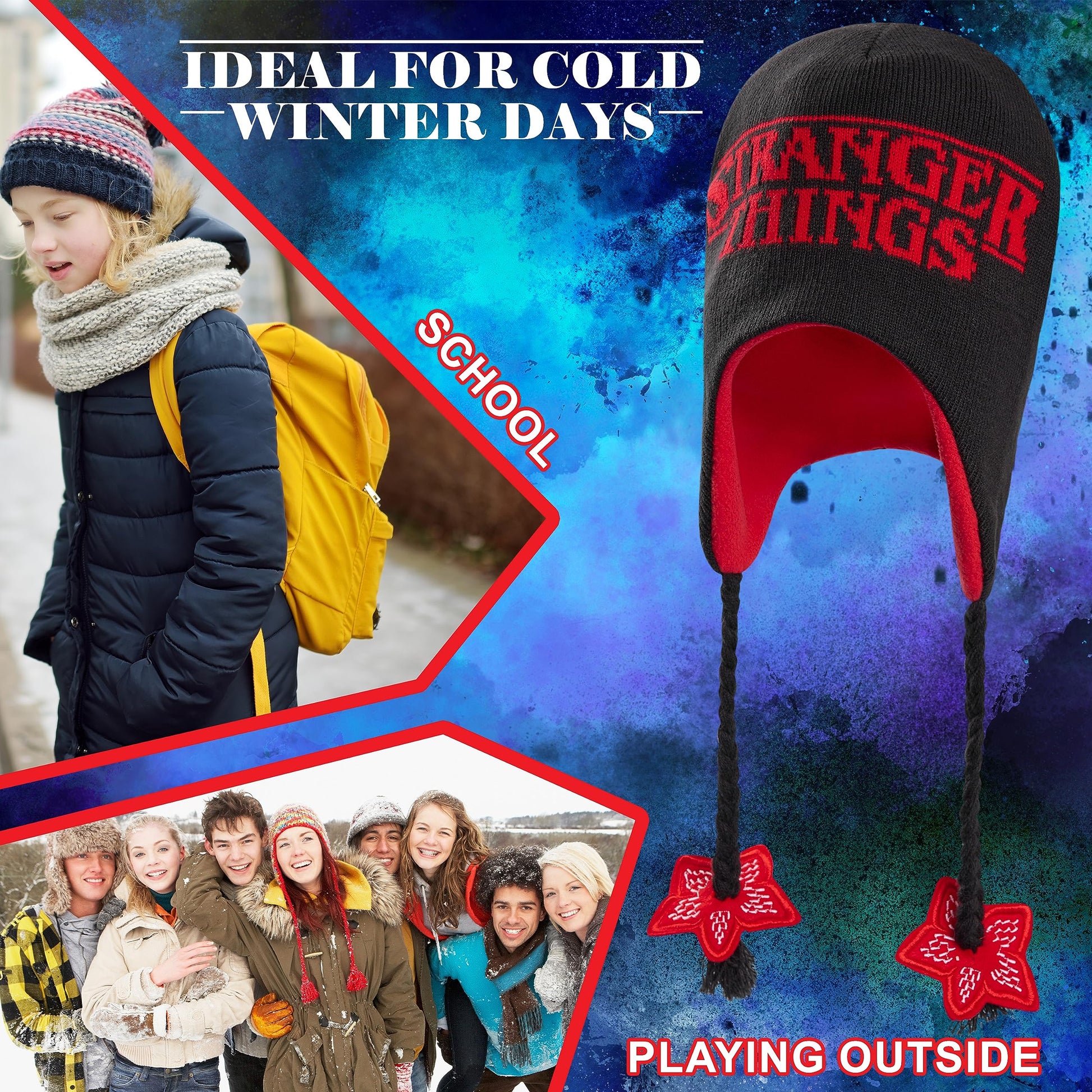 Beanie Hat with Ear Flaps for Kids and Teenagers - One 's Winter (image 5)