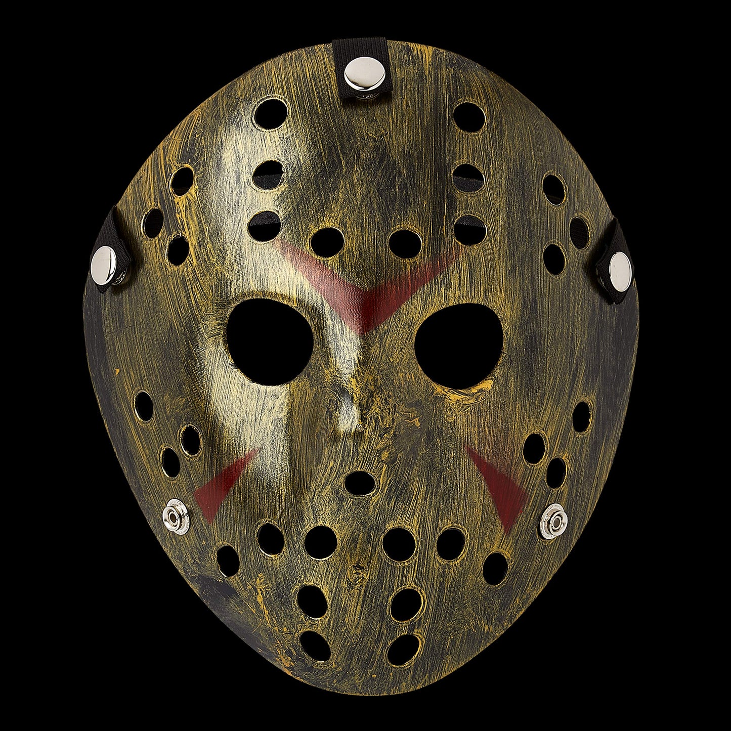UltraByEasyPeasyStore Ultra Scary Halloween Hockey Mask - Horror Costume & Adults and Kids - Halloween Parties and Events - Perfect Scary Costume Accessory - Serial Killer - Gold Coloured