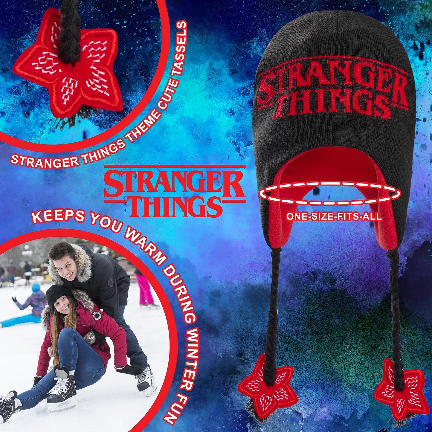 Beanie Hat with Ear Flaps for Kids and Teenagers - One 's Winter (image 6)