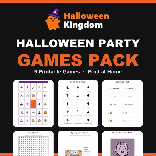 Halloween Party Games Pack printable, 9 printable games, instant download