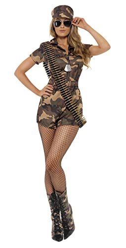 Smiffys Army Girl Sexy Costume, Camouflage, M - UK Size 12-14