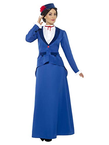 Smiffys Victorian Nanny Costume, Blue, XL - UK Size 20-22