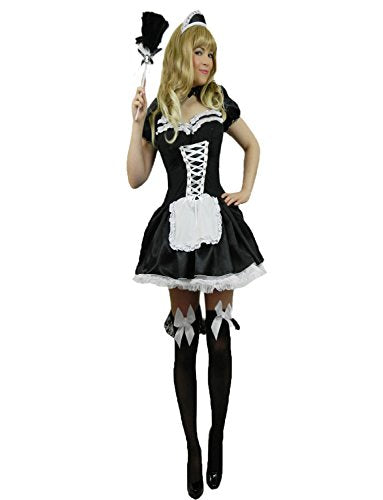 Yummy Bee - Sexy Maid Costume - French Maid Outfits for Women - Plus Size French Maid Costume Size 8-26 + FEATHER DUSTER (20-22)