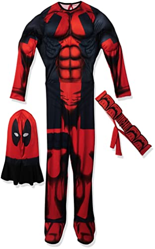 Rubie's unisex adult Rubie's Men's Marvel Universe Classic Muscle Chest Deadpool sized costumes, Red, Standard US