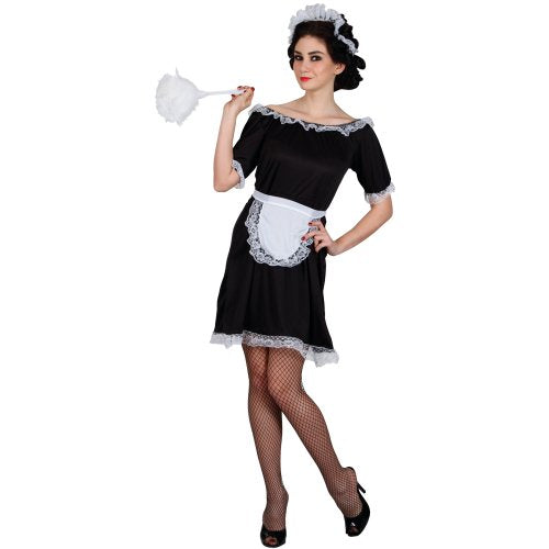 Adult Womens Classic French Maid Fancy Dress Costume- Medium (UK 14-16)