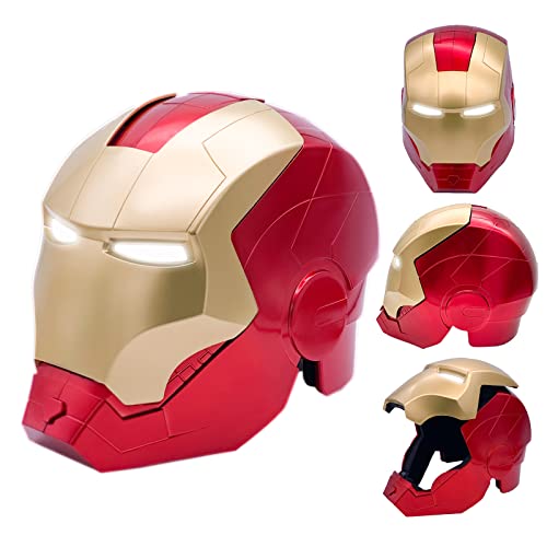Tevigo Electronic Iron-man Helmet Mark 43 Helmet Wearable Iron-man Helmet with LED Eyes Iron-man Super Hero Movie 1:1 model Helmet Children's Size mask Wearable Replica
