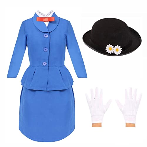 Ladies Magical Victorian Nanny Costume XXL - Mary Fancy Dress World Book Day - Book Week - Dress Up Parties - Character For Women. Jacket + Skirt + Hat + Gloves