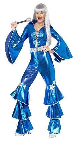 Smiffys 1970s Dancing Dream Costume, Blue, Small, UK Size 08-10